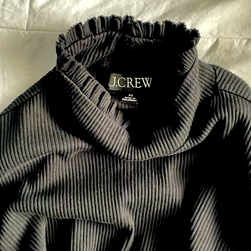 J. Crew Vintage Rib Ruffle Mockneck Tee - Picture 4 of 6